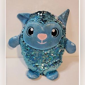 Shimmeez Teddy Bear Sequin Tral Blue Plush Stuffed Animal  9 Inch